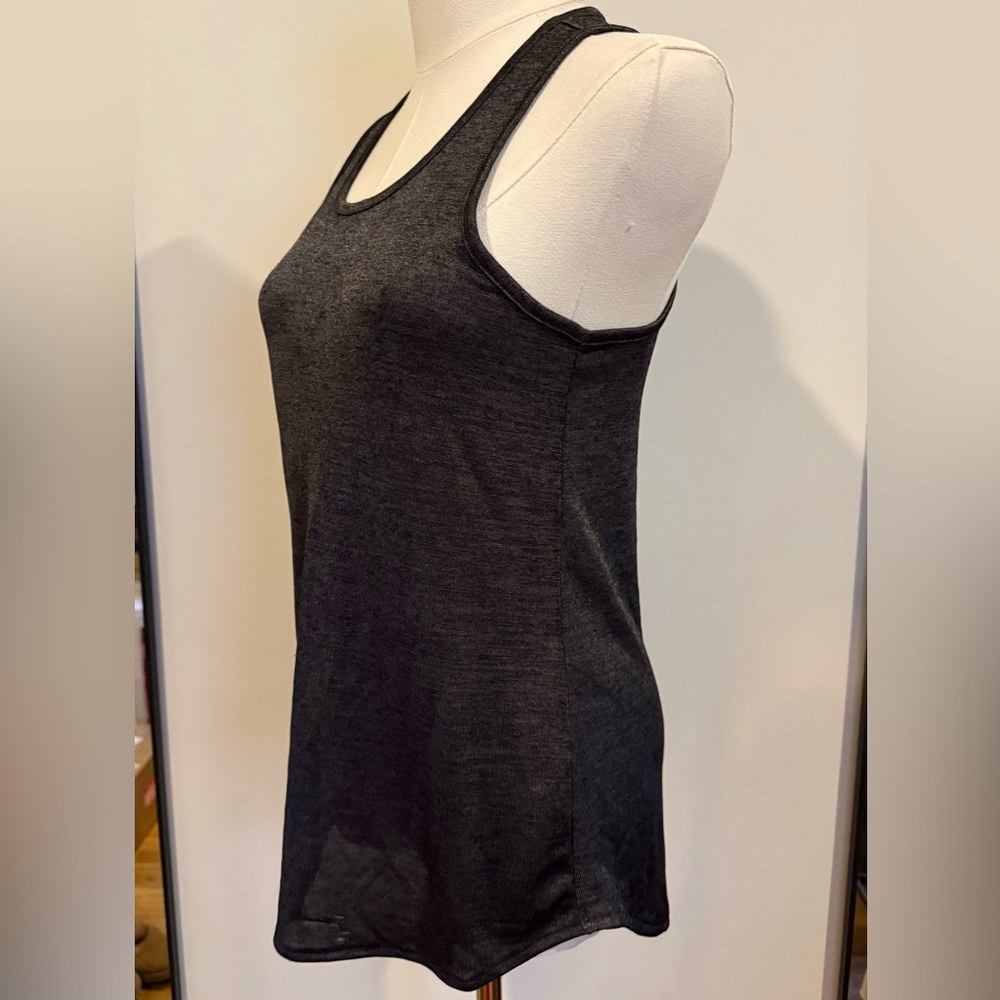 rag & bone Metallic Charcoal Racer Back Top - Picture 2 of 7
